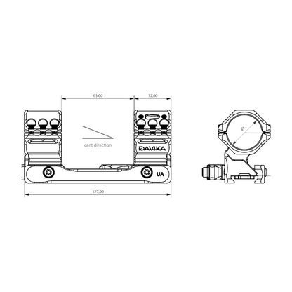 Davika MSM-03 Monobloc Scope Mount Quick Detach